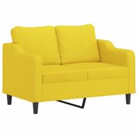 2-delige Loungeset met kussens stof lichtgeel - thumbnail