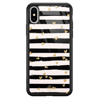 iPhone XS Max glazen hardcase - Hart streepjes