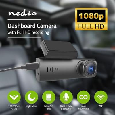 Nedis Dash Cam | 1080p@30fps | 2 MPixel | LCD | Nachtzicht | Zwart - DCAM1024BK