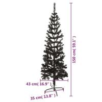 VidaXL Kerstboom smal 150 cm zwart - thumbnail