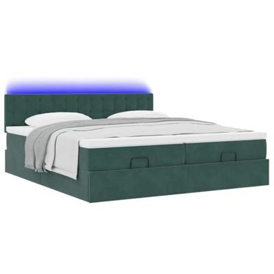 Ottoman bed met matrassen en LED's 180x200cm fluweel