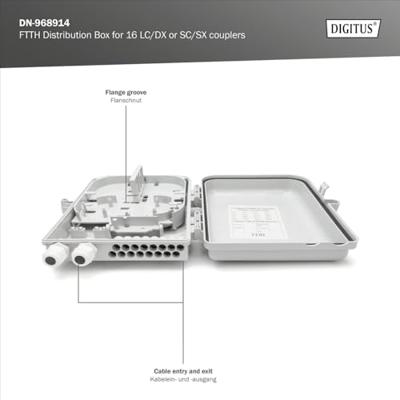 Digitus DN-968914 Dibributiebox 16 poorten LC, SC
