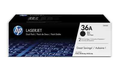 HP Toner 36A Origineel 2-pack Zwart 2000 bladzijden CB436AD HP Toner 36A Origineel 2-pack Zwart 2000 bladzijden CB436AD