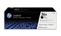 HP Toner 36A Origineel 2-pack Zwart 2000 bladzijden CB436AD - thumbnail