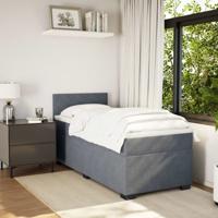 Boxspring met matras fluweel donkergrijs 100x200 cm - thumbnail