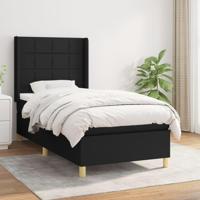 Boxspring met matras stof zwart 90x190 cm - thumbnail