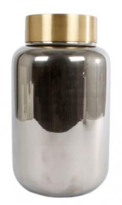 Vaas Sanne M zilver glas 14x14x24cm