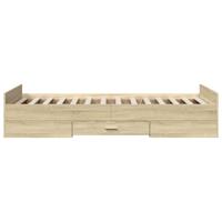Bedframe met lades bewerkt hout sonoma eikenkleurig 75x190 cm - thumbnail