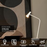 Lucide STIRLING - Oplaadbare Bureaulamp - Accu/Batterij - LED 3 StepDim - 1x3W 2700K - Wit - thumbnail