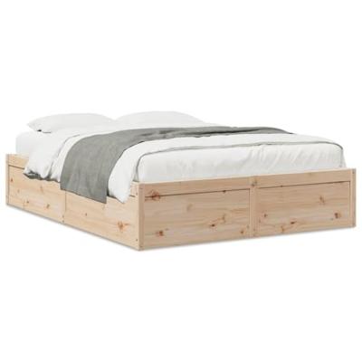 Bedframe zonder matras massief grenenhout 140x190 cm