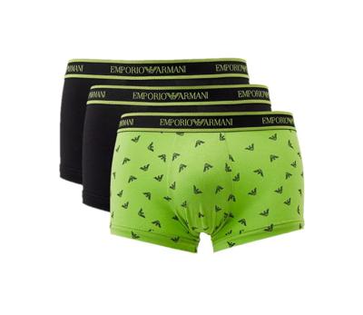 EA7 Emporio Armani Boxershorts 3-Pack Zwart/Groen - Maat M - Kleur: ZwartGroen | Soccerfanshop
