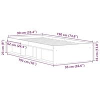 Bedframe betongrijs 90x190 cm - thumbnail
