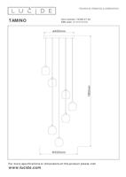 Lucide TAMINO - Hanglamp - Ø 52 cm - LED Dimb. - 7x7W 3000K - Zwart - thumbnail