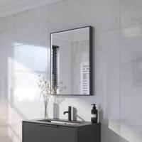 Ben Oblon spiegel met LED verlichting en anti-condens 60x80 cm Mat Zwart - thumbnail