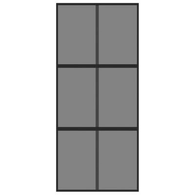 Schuifdeur 90x205 cm gehard glas en aluminium zwart