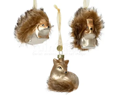 Kerstornament Bosdier Bruin Assorti 1st