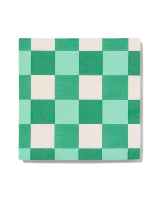 HEMA Servetten 33x33 papier ruiten - 20 stuks (groen)