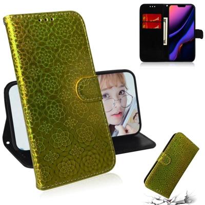 Voor iPhone 11 effen kleur kleurrijke magnetische Buckle horizontale Flip PU lederen draagtas met houder & kaartsleuven & portemonnee & Lanyard (goud)