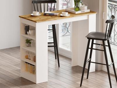 Bartafel STIJN 120 cm wit/pijnboom Bartafel STIJN 120 cm wit/pijnboom