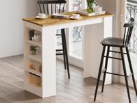 Bartafel STIJN 120 cm wit/pijnboom - thumbnail