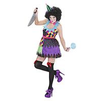 Kwaadaardige Clown dame outfit - thumbnail