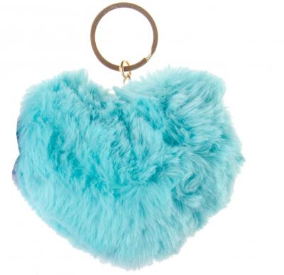 LG-Imports sleutelhanger fluffy hart blauw