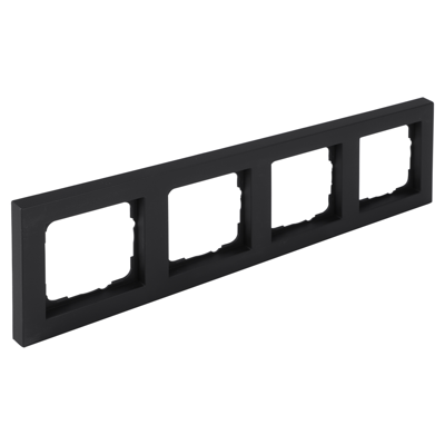 Gira E2 Afdekraam | Inbouw | 4-voudig Verticaal/Horizontaal | Zwart - 66.053.26