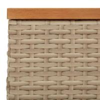 Parasolvoetbedekking 70x70x25 cm poly rattan acaciahout beige - thumbnail