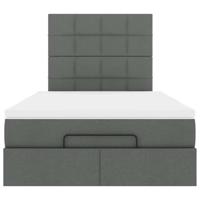 Ottoman bed met matras 120x200cm stof donkergrijs - thumbnail