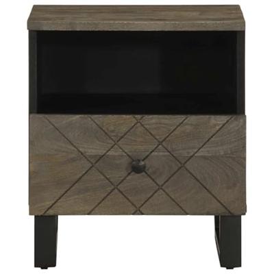 Nachtkastjes 2 st 40x33x46 cm massief mangohout zwart