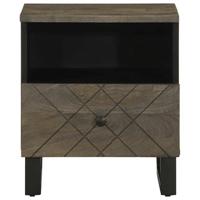 Nachtkastjes 2 st 40x33x46 cm massief mangohout zwart - thumbnail