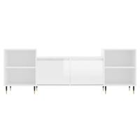 Tv-meubel 160x35x55 cm bewerkt hout hoogglans wit - thumbnail