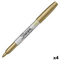 Permanente markeerstift Sharpie METALLIC Goud 1,4 mm (4 Stuks) - thumbnail