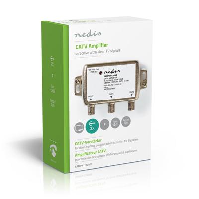Nedis samp41120me catv versterker max. 9 db versterking 85 - 1218 mhz 2 uitgangen retourkanaal -4,5 db 5 - 65 mhz f Nedis samp41120me catv versterker max. 9 db versterking 85 - 1218 mhz 2 uitgangen retourkanaal -4,5 db 5 - 65 mhz f