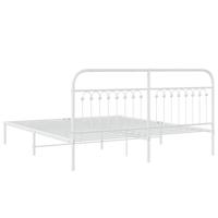 Bedframe met hoofdbord metaal wit 183x213 cm - thumbnail