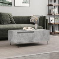 Salontafel 90x50x36,5 cm bewerkt hout betongrijs - thumbnail