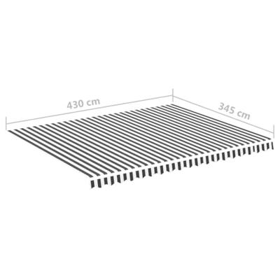 VidaXL Vervangingsdoek voor luifel 4,5x3,5 m antracietkleurig en wit
