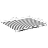 VidaXL Vervangingsdoek voor luifel 4,5x3,5 m antracietkleurig en wit - thumbnail
