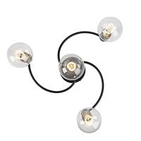 QAZQA Smart plafondlamp zwart incl. 4 Wifi G95 - Facile - thumbnail