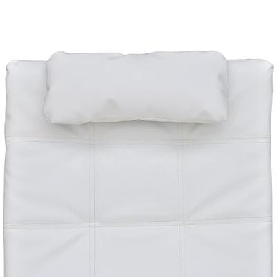 VidaXL Chaise longue met kussen kunstleer wit