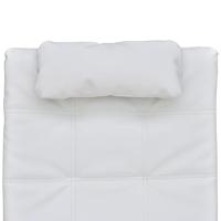 Chaise longue met kussen kunstleer wit - thumbnail
