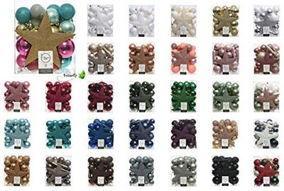 Decoris Kerstballen Plastic mix+piek 33st Zwart - thumbnail
