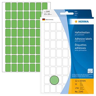 Etiket HERMA 2345 12x18mm groen 1792stuks