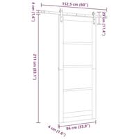 Schuifdeur ORKDAL Bruin 86 x 211 cm Hout en metaal - thumbnail