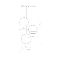 Lyora 3-lichts bol hanglampGlobe Plus verchroomd - 7607 - thumbnail