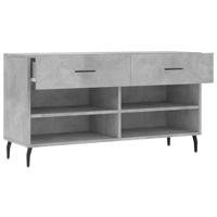 VidaXL Schoenenbank 102x35x55 cm bewerkt hout betongrijs - thumbnail