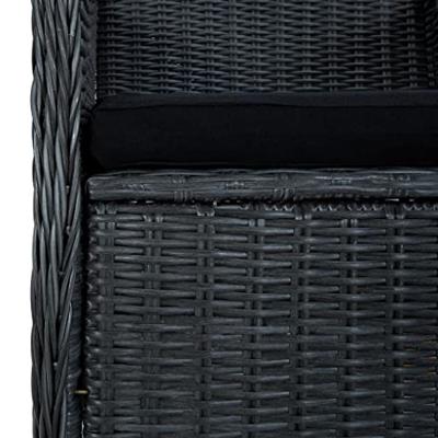 Tuinstoelen 2 st met kussens poly rattan donkergrijs