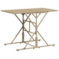 7-delige Tuinset met kussens poly rattan beige - thumbnail