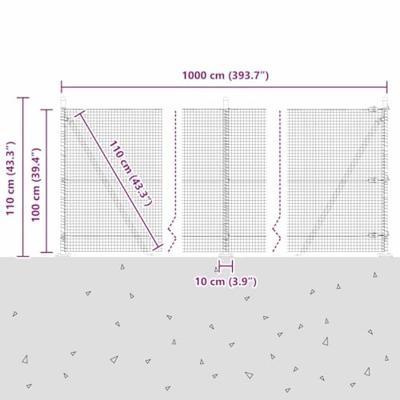 VidaXL Afrasteringspaal groen 10 x 1 m (19 x 19 mm mesh) staal