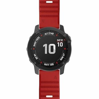 By Qubix - Siliconen bandje - Rood - Compatible met Garmin Tactix 8-51mm - Compatible Garmin bandje